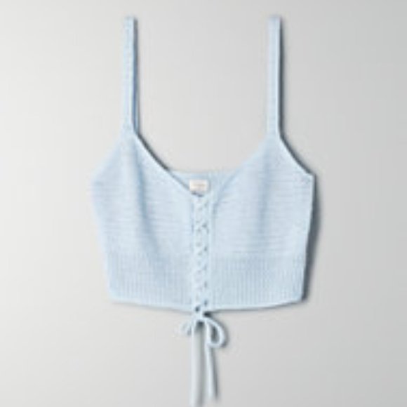 Wilfred Evie Tank Lace-up, Crochet Crop Top - Picture 3 of 4